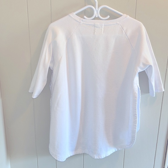 Blondie white sweatshirt with side slits. Like new. 3/4 sleeve. - Picture 3 of 5